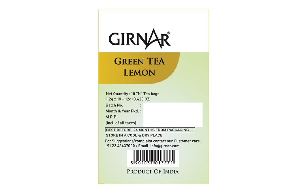 Girnar Lemon Green Tea    Box  10 pcs